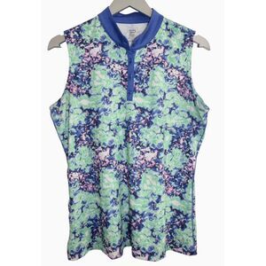 EP New York Sleeveless Floral Golf Top Sz L